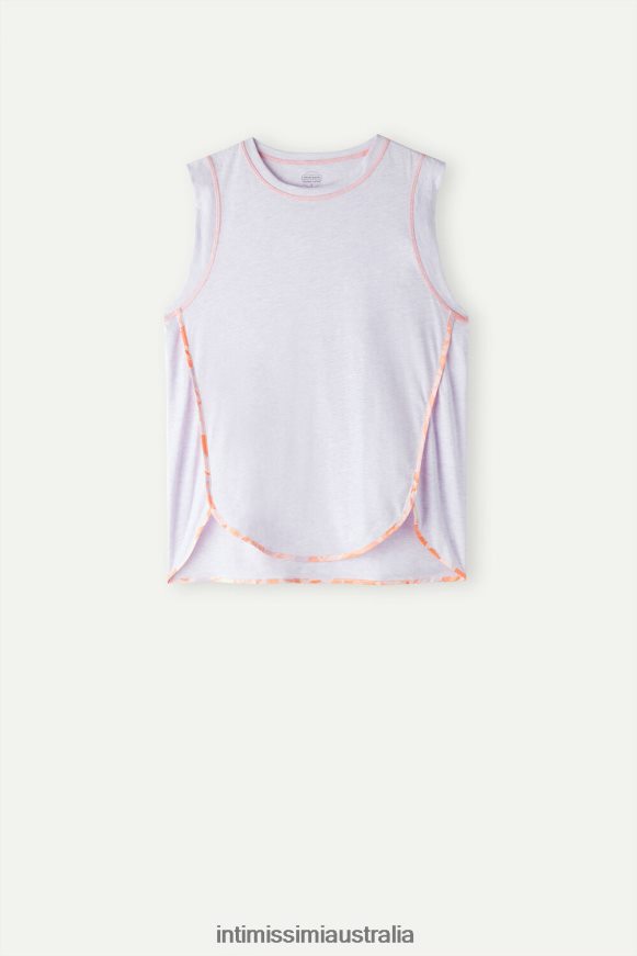 Intimissimi Women 3059-Bianco Apparel 0RJT481516 Iris and Apricot Ultrafresh Supima Cotton Vest Top