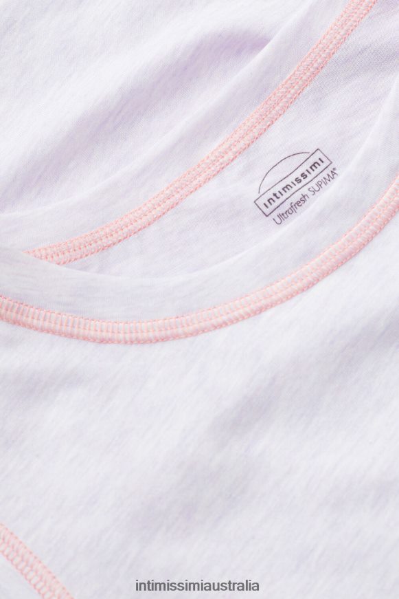 Intimissimi Women 3059-Bianco Apparel 0RJT481516 Iris and Apricot Ultrafresh Supima Cotton Vest Top