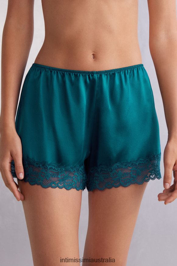 Intimissimi Women 346J-Teal Blue Apparel 0RJT481501 Silk Shorts