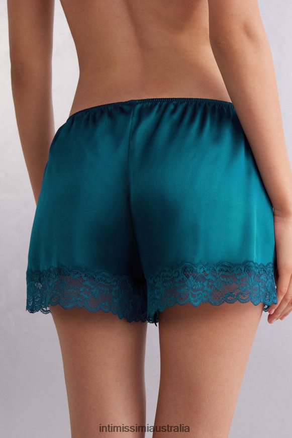 Intimissimi Women 346J-Teal Blue Apparel 0RJT481501 Silk Shorts