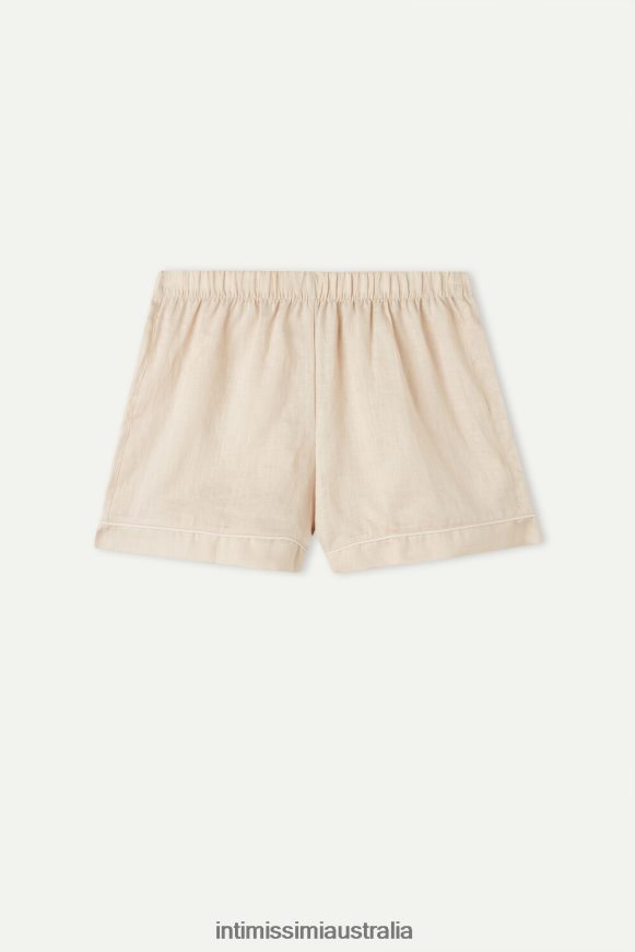 Intimissimi Women 913I-Beige Rope Apparel 0RJT481524 Yacht Night Linen Shorts