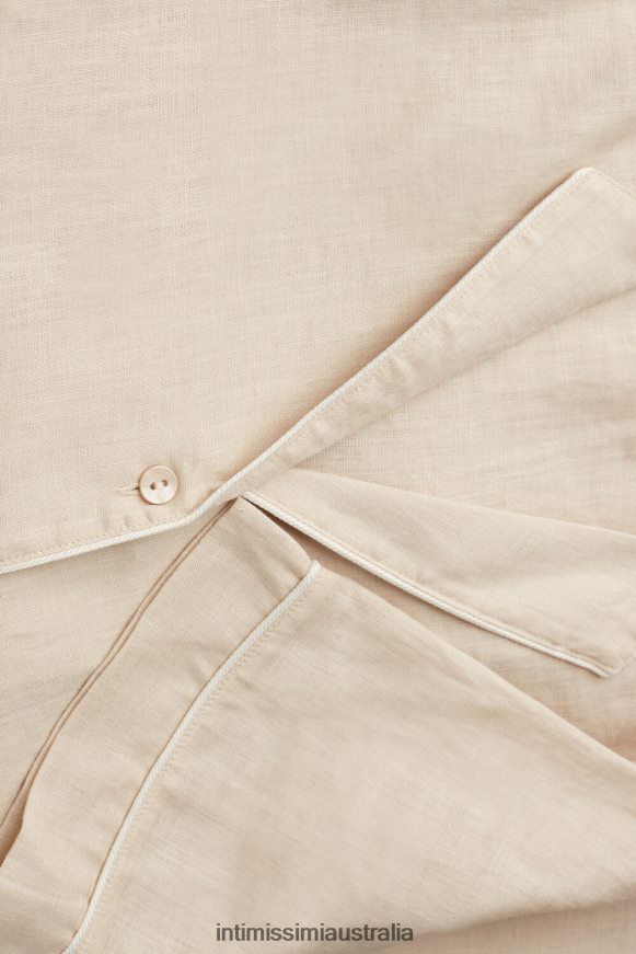 Intimissimi Women 913I-Beige Rope Apparel 0RJT481530 Yacht Night Short-Sleeved Shirt