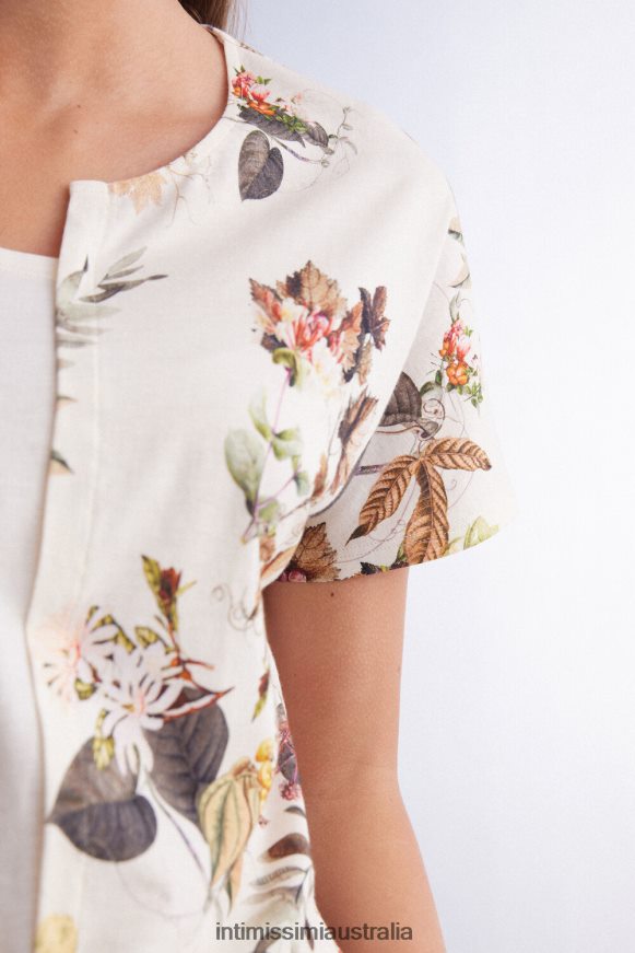 Intimissimi Women 999I-St.Autumn Botanics Apparel 0RJT481505 Autumn Botanic Short-Sleeved Ultrafresh Supima Cotton Top