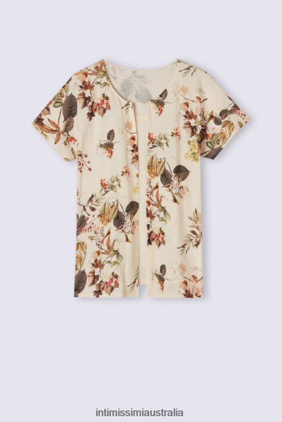 Intimissimi Women 999I-St.Autumn Botanics Apparel 0RJT481505 Autumn Botanic Short-Sleeved Ultrafresh Supima Cotton Top