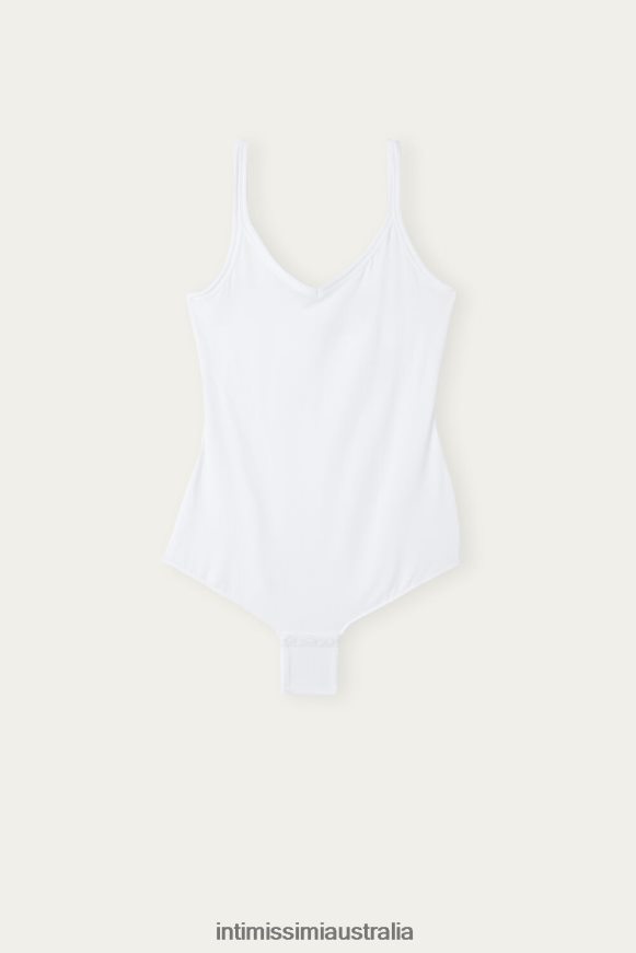 Intimissimi Women 001-White Apparel 0RJT481385 Ultralight Supima Cotton Vest Bodysuit