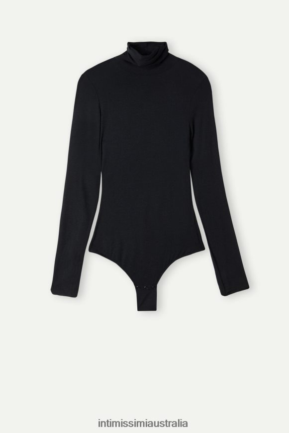 Intimissimi Women 019-Black Apparel 0RJT481378 Ultralight Modal With Cashmere High-Neck Body