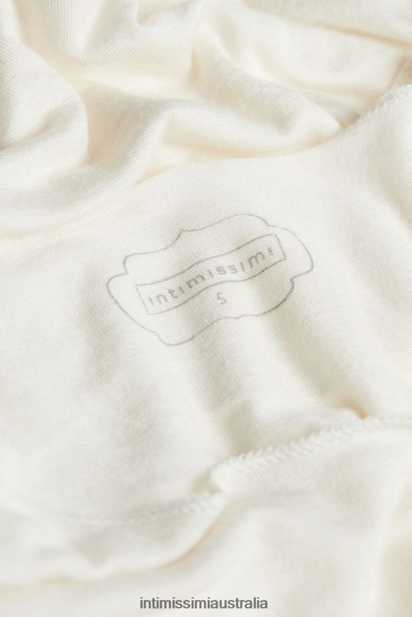 Intimissimi Women 231I-Natural Vanilla Apparel 0RJT481430 Long-Sleeve Bodysuit in Modal and Cashmere