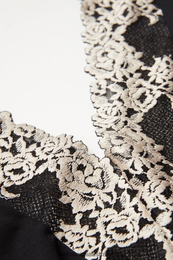 Intimissimi Women 9887-Black/Ivory Apparel 0RJT481377 Pretty Flowers V-Neck Body