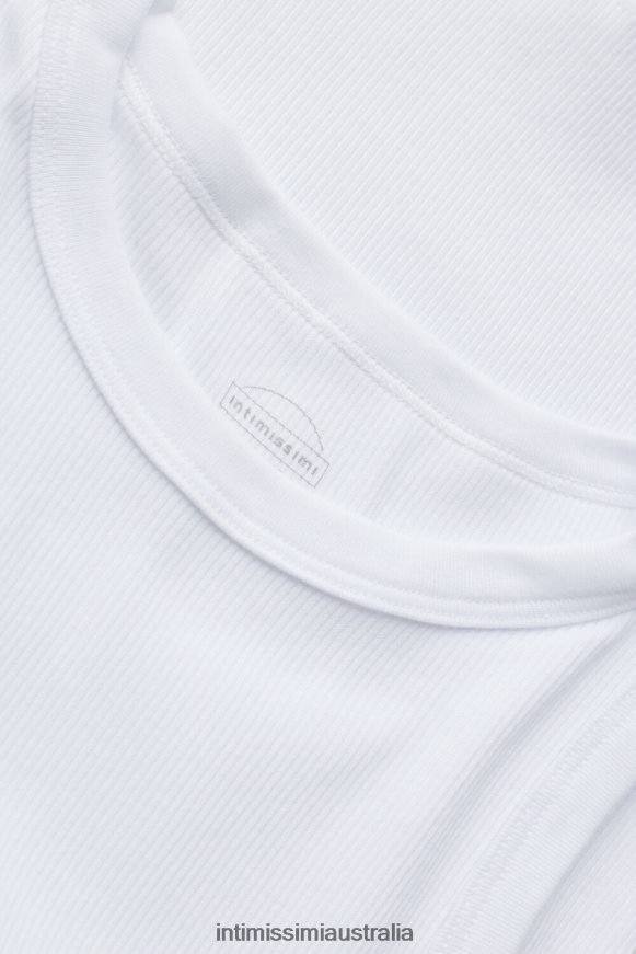 Intimissimi Women 001-White Apparel 0RJT481288 Ribbed Supima Cotton Vest