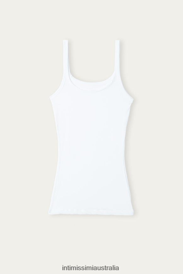 Intimissimi Women 001-White Apparel 0RJT481389 Ultralight Supima Cotton Top