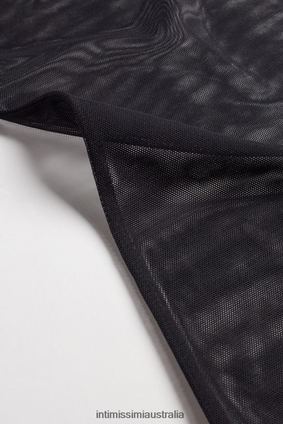 Intimissimi Women 019-Black Apparel 0RJT481406 Tulle Top with Spaghetti Straps