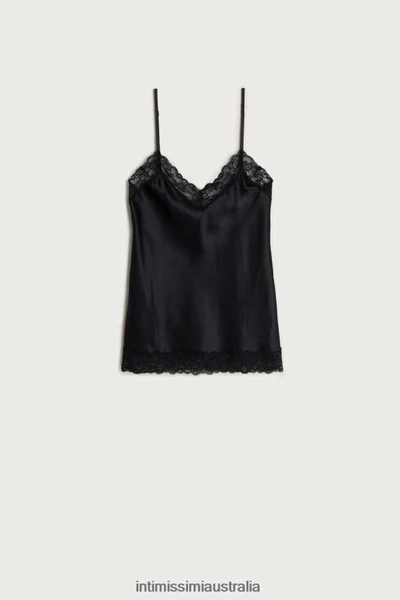 Intimissimi Women 019-Black Apparel 0RJT481478 Lace and Silk Top