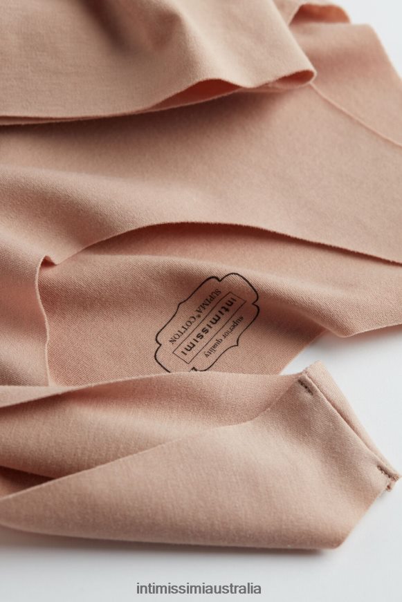 Intimissimi Women 044-Soft Beige Apparel 0RJT481467 Raw-Edge Round-Neck Supima Cotton Vest Top