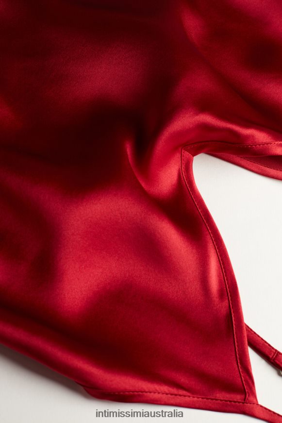 Intimissimi Women 1473-Red Apparel 0RJT481384 Silk Satin Top with V Neck