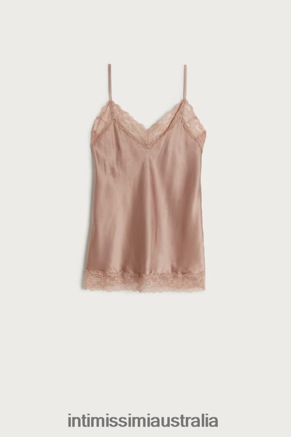 Intimissimi Women 163I-Satin Pink Apparel 0RJT481435 Lace and Silk Top