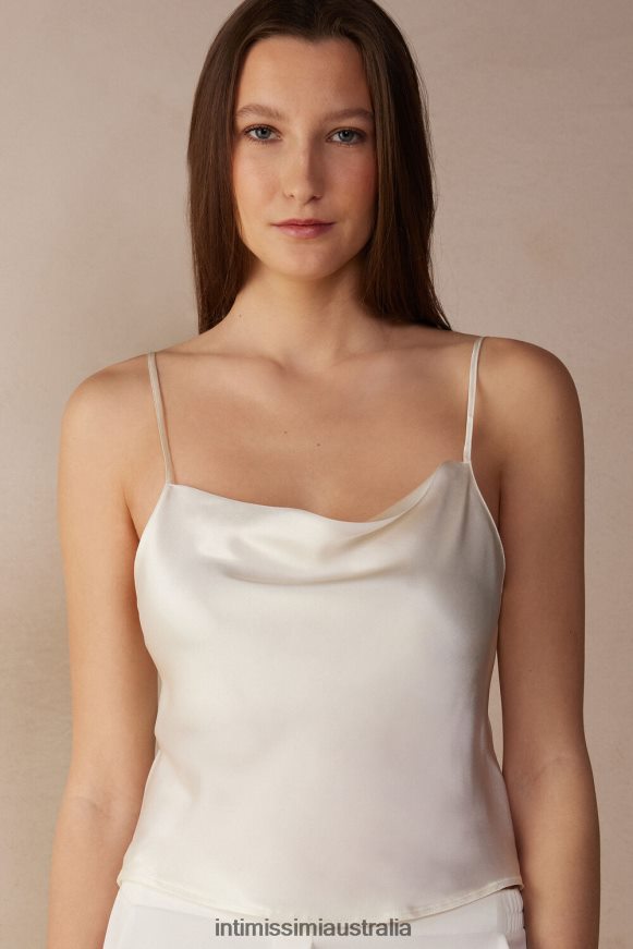 Intimissimi Women 2127-Powder White Apparel 0RJT481319 Short Silk Camisole