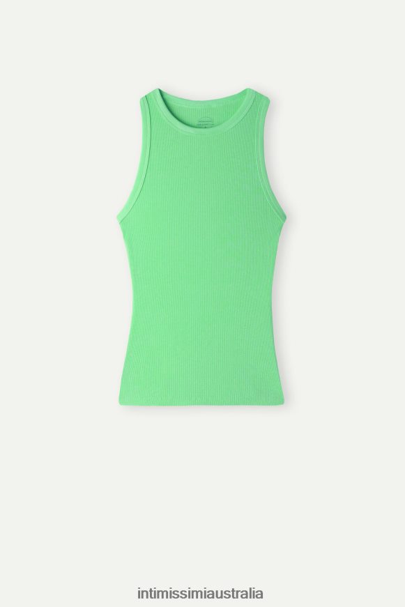 Intimissimi Women 218J-Apple Mint Apparel 0RJT481285 Ribbed Supima Cotton Vest