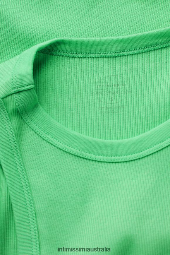 Intimissimi Women 218J-Apple Mint Apparel 0RJT481285 Ribbed Supima Cotton Vest