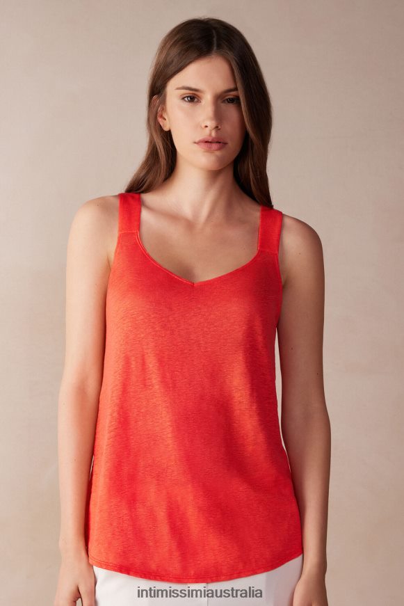 Intimissimi Women 219J-Flame Scarlet Apparel 0RJT481303 Linen Camisole