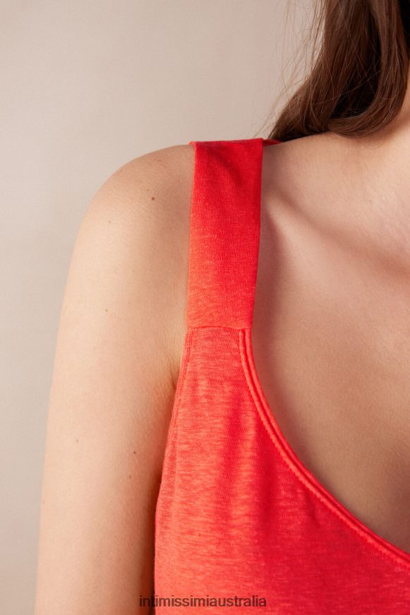 Intimissimi Women 219J-Flame Scarlet Apparel 0RJT481303 Linen Camisole