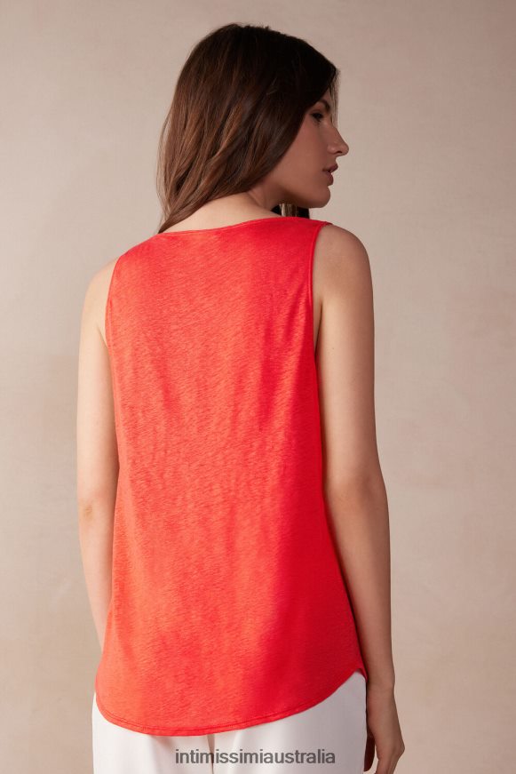 Intimissimi Women 219J-Flame Scarlet Apparel 0RJT481303 Linen Camisole