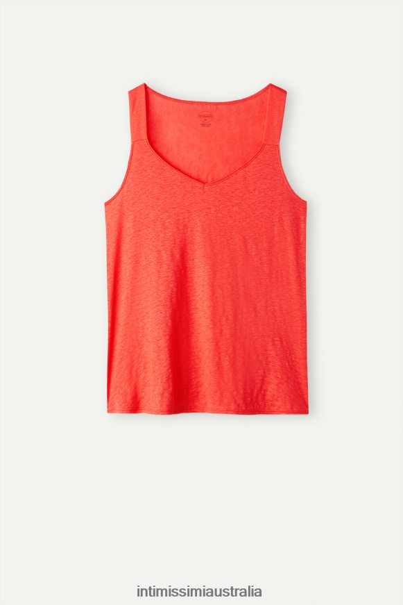 Intimissimi Women 219J-Flame Scarlet Apparel 0RJT481303 Linen Camisole