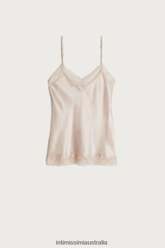 Intimissimi Women 2280-Pink Silk Apparel 0RJT481477 Lace and Silk Top