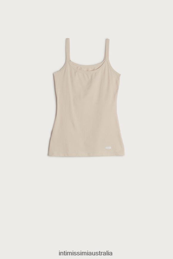 Intimissimi Women 2280-Pink Silk Apparel 0RJT481480 Natural Cotton Strappy Top