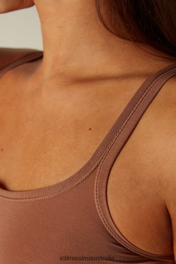 Intimissimi Women 502I-Dark Beige Apparel 0RJT481410 Ultralight Supima Cotton Top