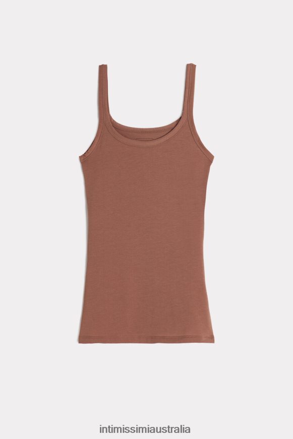 Intimissimi Women 502I-Dark Beige Apparel 0RJT481410 Ultralight Supima Cotton Top