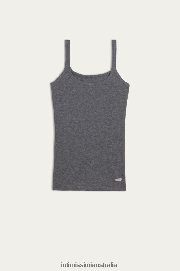 Intimissimi Women 616I-Cloud Grey Blend Apparel 0RJT481409 Natural Cotton Strappy Top