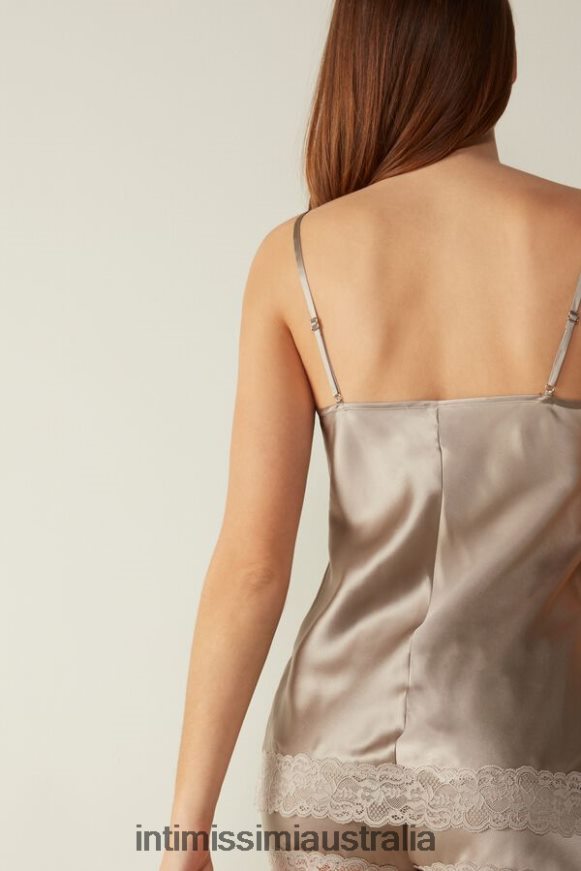 Intimissimi Women 651I-Powder Beige Apparel 0RJT481405 Lace and Silk Top