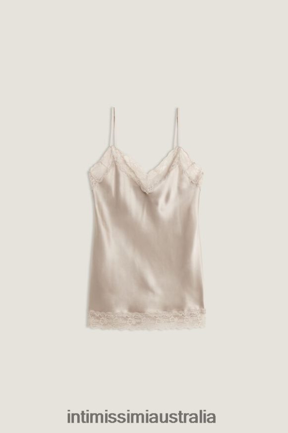 Intimissimi Women 651I-Powder Beige Apparel 0RJT481405 Lace and Silk Top