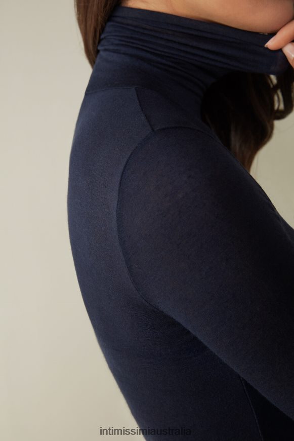 Intimissimi Women 1467-Intense Blue Apparel 0RJT481262 Modal Cashmere Ultralight High-Neck Top