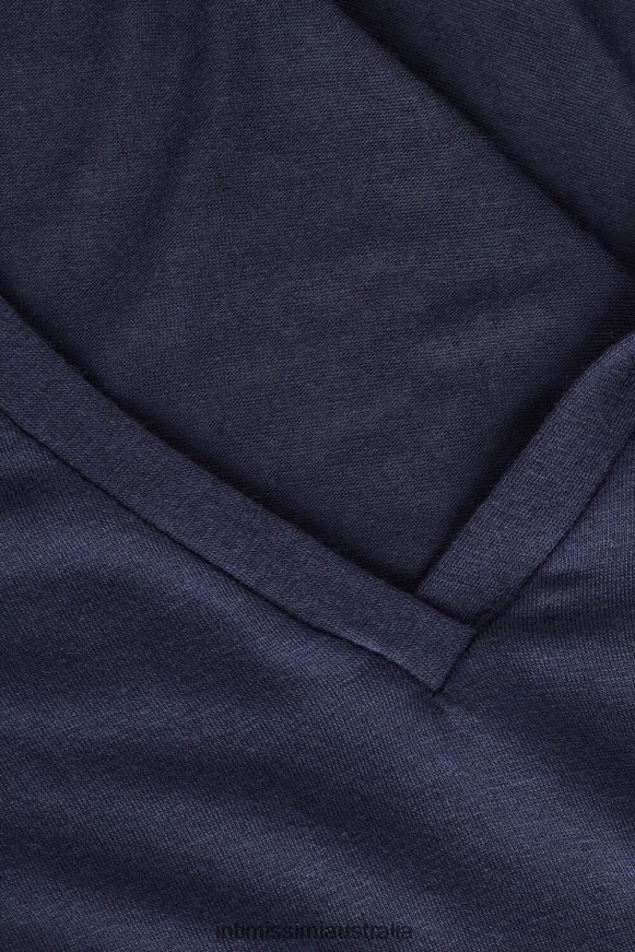 Intimissimi Women 1467-Intense Blue Apparel 0RJT481348 Ultralight Modal with Cashmere V-Neck Top