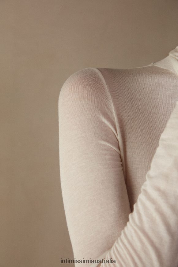 Intimissimi Women 231I-Natural Vanilla Apparel 0RJT481261 Modal Cashmere Ultralight High-Neck Top