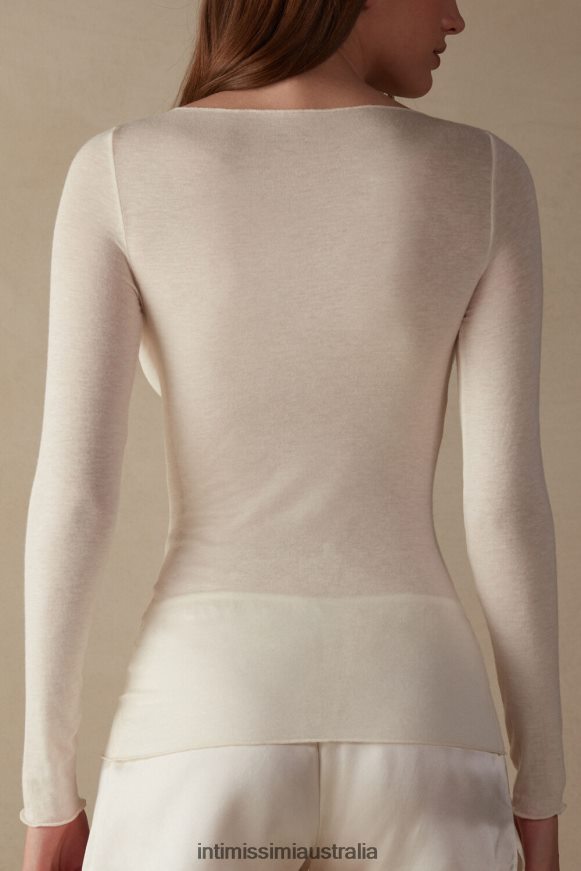 Intimissimi Women 231I-Natural Vanilla Apparel 0RJT481437 Boat Neck Modal Cashmere Ultralight Jumper