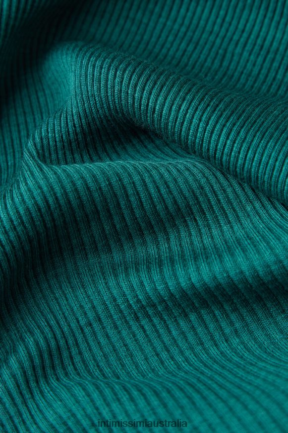 Intimissimi Women 4572-Evergreen Apparel 0RJT481339 Long-sleeve High-Neck Tubular Top in Wool and Silk