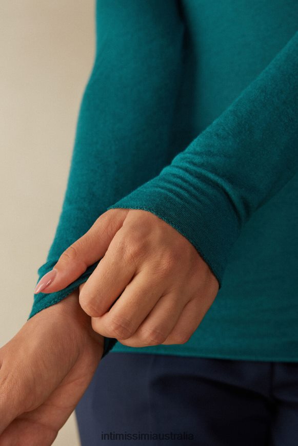 Intimissimi Women 4572-Evergreen Apparel 0RJT481350 Modal Cashmere Ultralight High-Neck Top