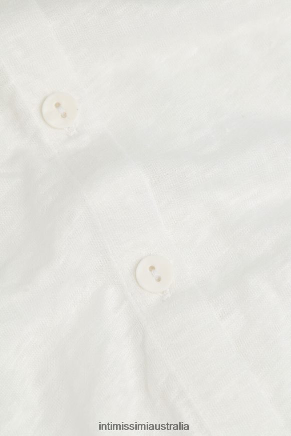 Intimissimi Women 001-White Apparel 0RJT481312 Long-Sleeved Linen Shirt