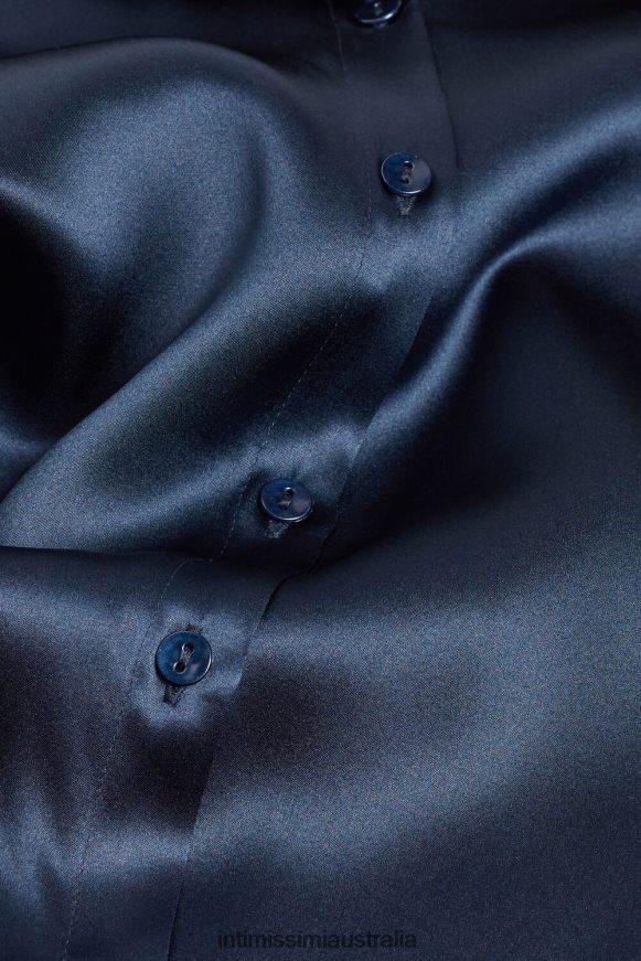 Intimissimi Women 1467-Intense Blue Apparel 0RJT481374 Long-Sleeved Silk Top