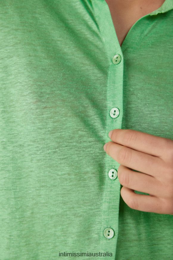 Intimissimi Women 218J-Apple Mint Apparel 0RJT481308 Long-Sleeved Linen Shirt