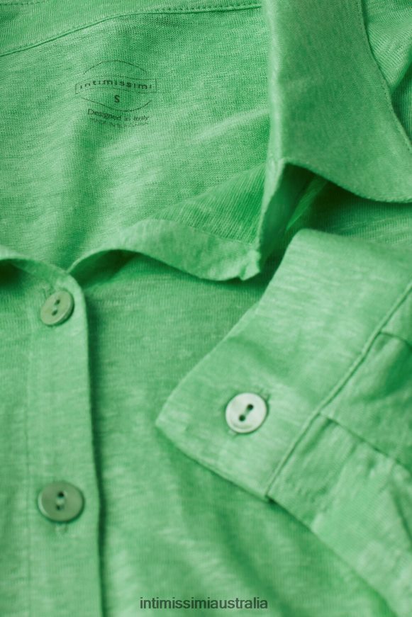 Intimissimi Women 218J-Apple Mint Apparel 0RJT481308 Long-Sleeved Linen Shirt