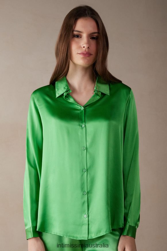 Intimissimi Women 218J-Apple Mint Apparel 0RJT481324 Long-Sleeved Silk Top
