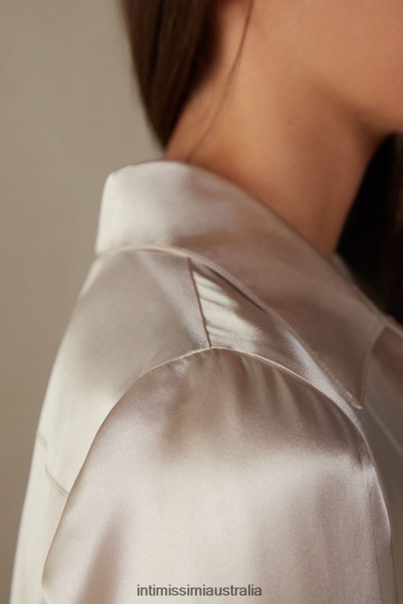 Intimissimi Women 2280-Pink Silk Apparel 0RJT481373 Long-Sleeved Silk Top