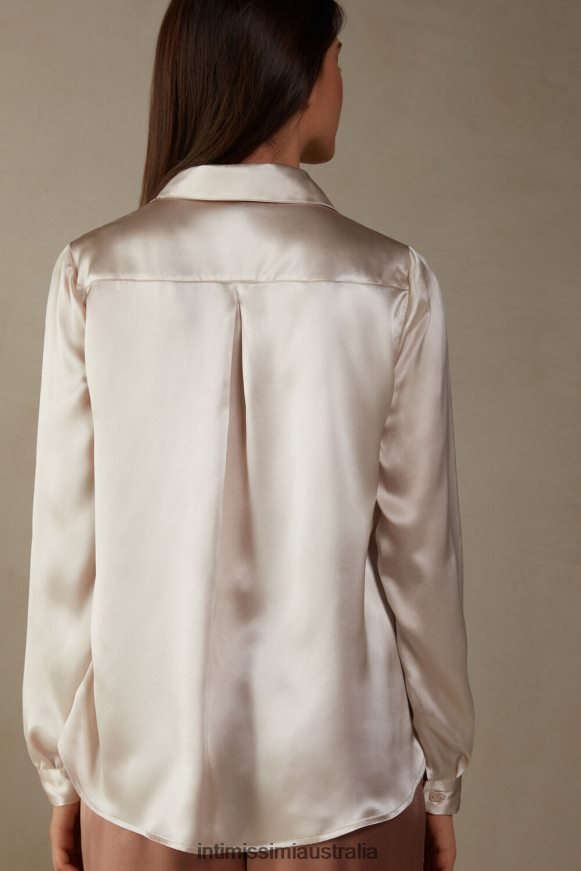 Intimissimi Women 2280-Pink Silk Apparel 0RJT481373 Long-Sleeved Silk Top