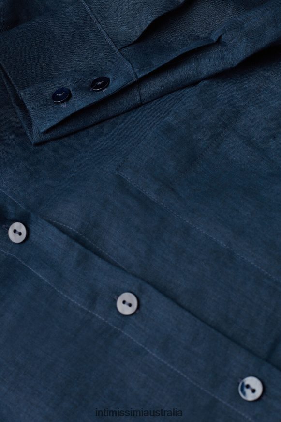 Intimissimi Women 243J-Sailor Blue Apparel 0RJT481300 Plain-Weave Linen Shirt