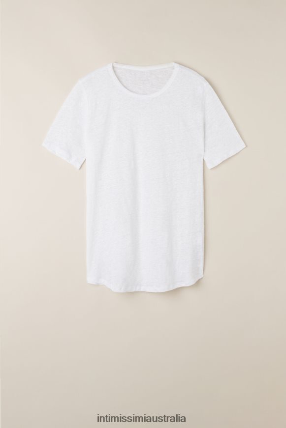 Intimissimi Women 001-White Apparel 0RJT481313 Linen Short-Sleeved Shirt