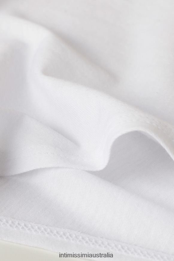Intimissimi Women 001-White Apparel 0RJT481364 Short-Sleeved Crew-Neck Ultrafresh Supima Cotton Top