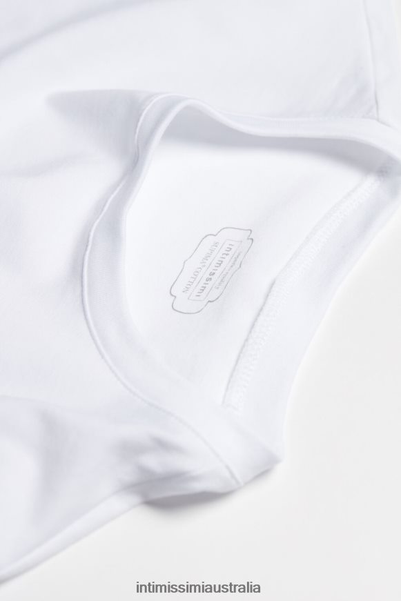 Intimissimi Women 001-White Apparel 0RJT481420 Short-Sleeved Stretch Supima Cotton Top